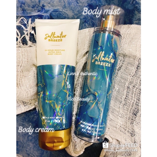 BILL BBW USA SALTWATER BREEZE BODY MIST XỊT THƠM BODY CREAM DƯỠNG THỂ