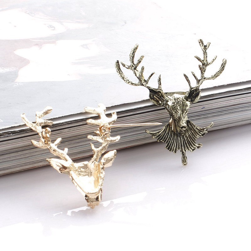 Ghim cài áo hình nai kiểu dáng cá tính thời trang