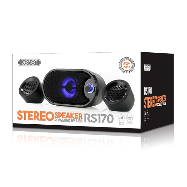 Loa Vi Tính Gaming Robot RS170 Công Suất 9W Siêu Trầm Hiệu Ứng Đèn Led Kết Nối AUX Jack 3.5mm