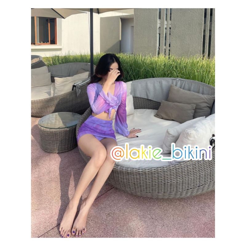 Set Áo Váy Loang Lưới Cover Up Đi Biển Cho Nữ