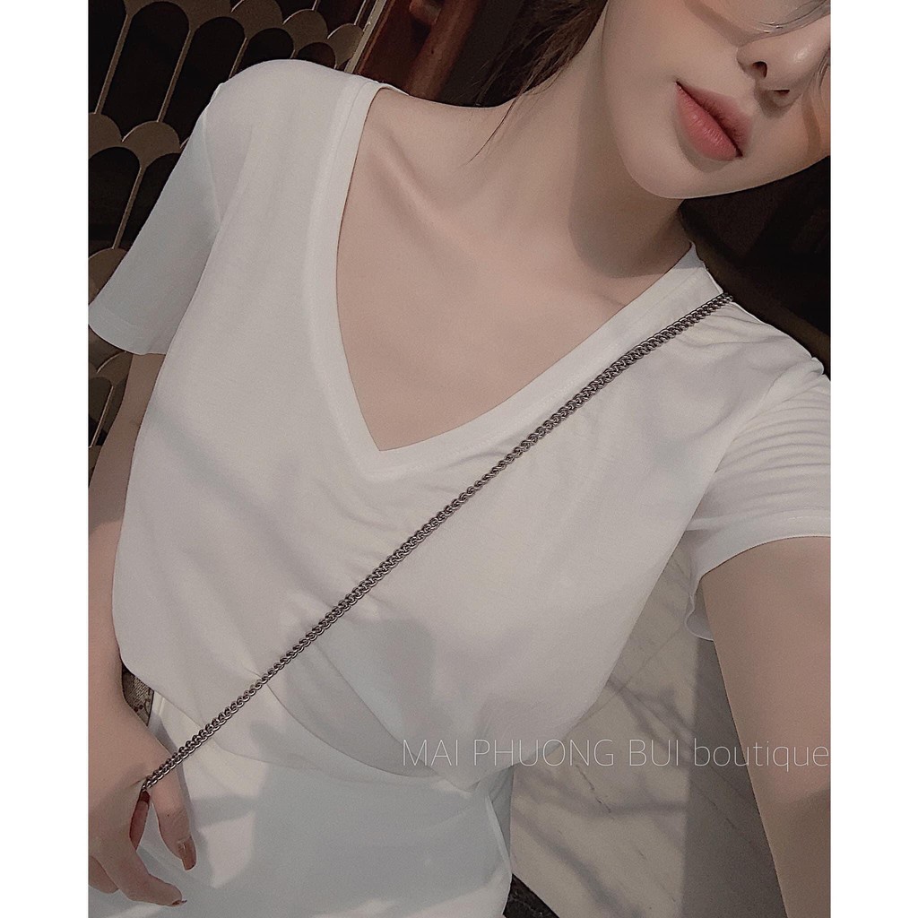 Áo Croptop Nữ 🌸 Áo croptop basic cổ tim nữ 🌸 SIÊU HOT | BigBuy360 - bigbuy360.vn
