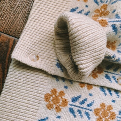 Áo cardigen len nữ họa tiết retro ulzzang Hàn Quốc (ảnh thật)