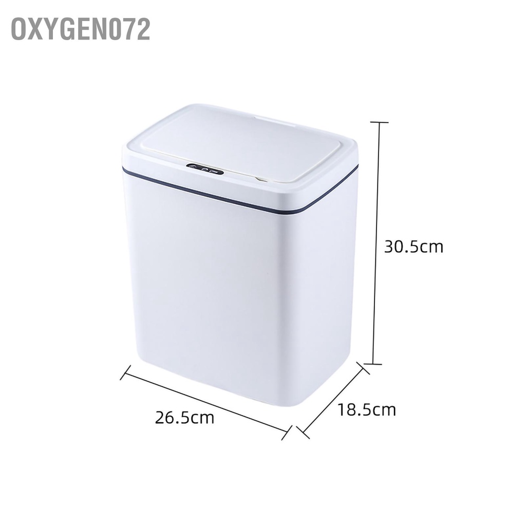 Thùng Rác Cảm Ứng Tự Động Thông Minh Sạc Tích Điện 3 Chế Độ Chống Nước Tốt 14L 30cm có nắp - Oxygen072