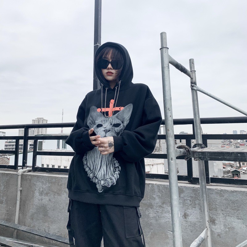 Hoodie mèo Ai Cập double chain | BigBuy360 - bigbuy360.vn