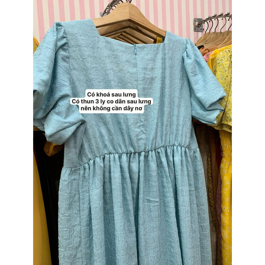[HANNA- 55-75KG] Đầm bầu xinh dự tiệc baby doll đầm dài vải mềm mát dễ thương có khóa sau lưng free size 55-75kg