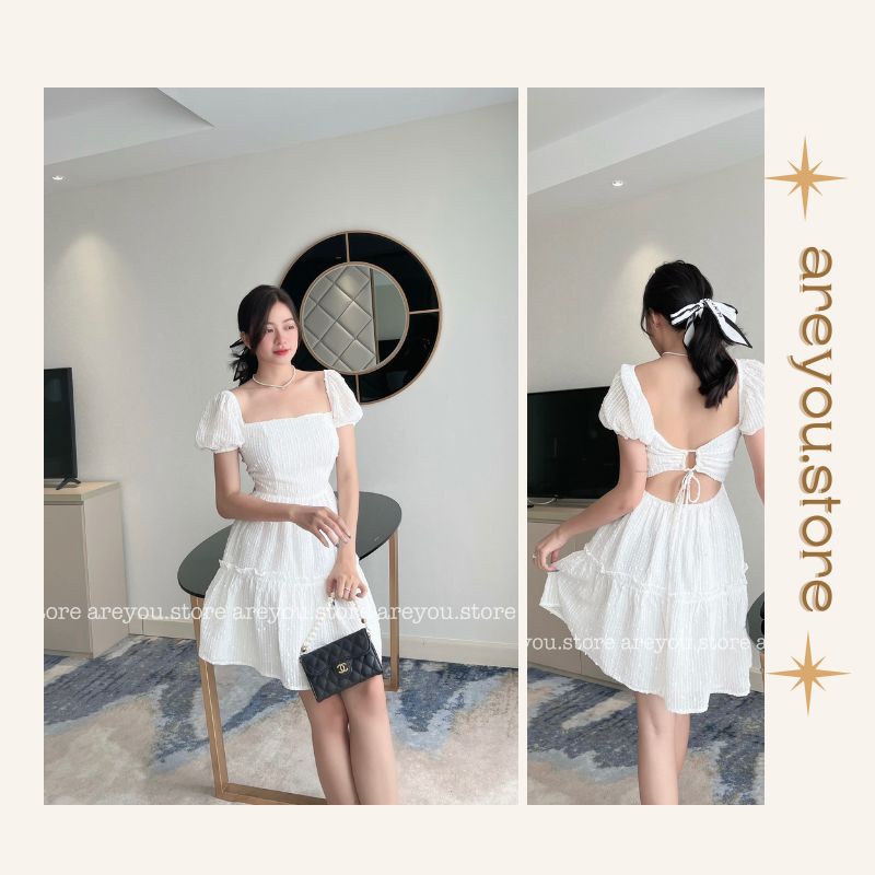 ĐẦM XÒE CUTOUT CỘT NƠ ĐIỆU ĐÀ_Một chút xinh xắn, sexy, lạ mắt với chi tiết cutout_areyou.store_
