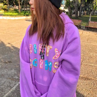 ÁO HOODIE TÍM DONUT