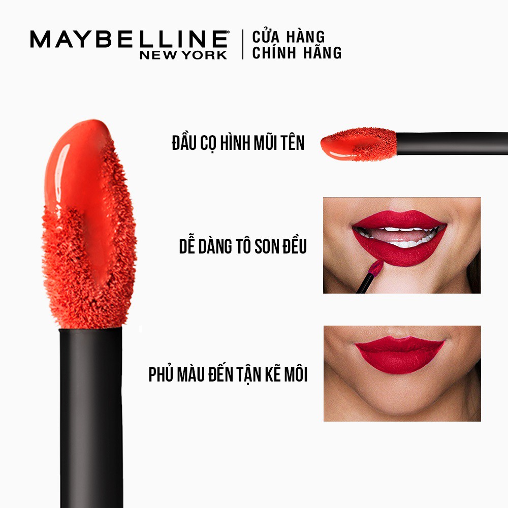 [Mã FMCGMALL -8% đơn 250K] Son Kem Lì 16h Lâu Trôi Maybelline New York Super Stay Matte Ink Lipstick 5ml