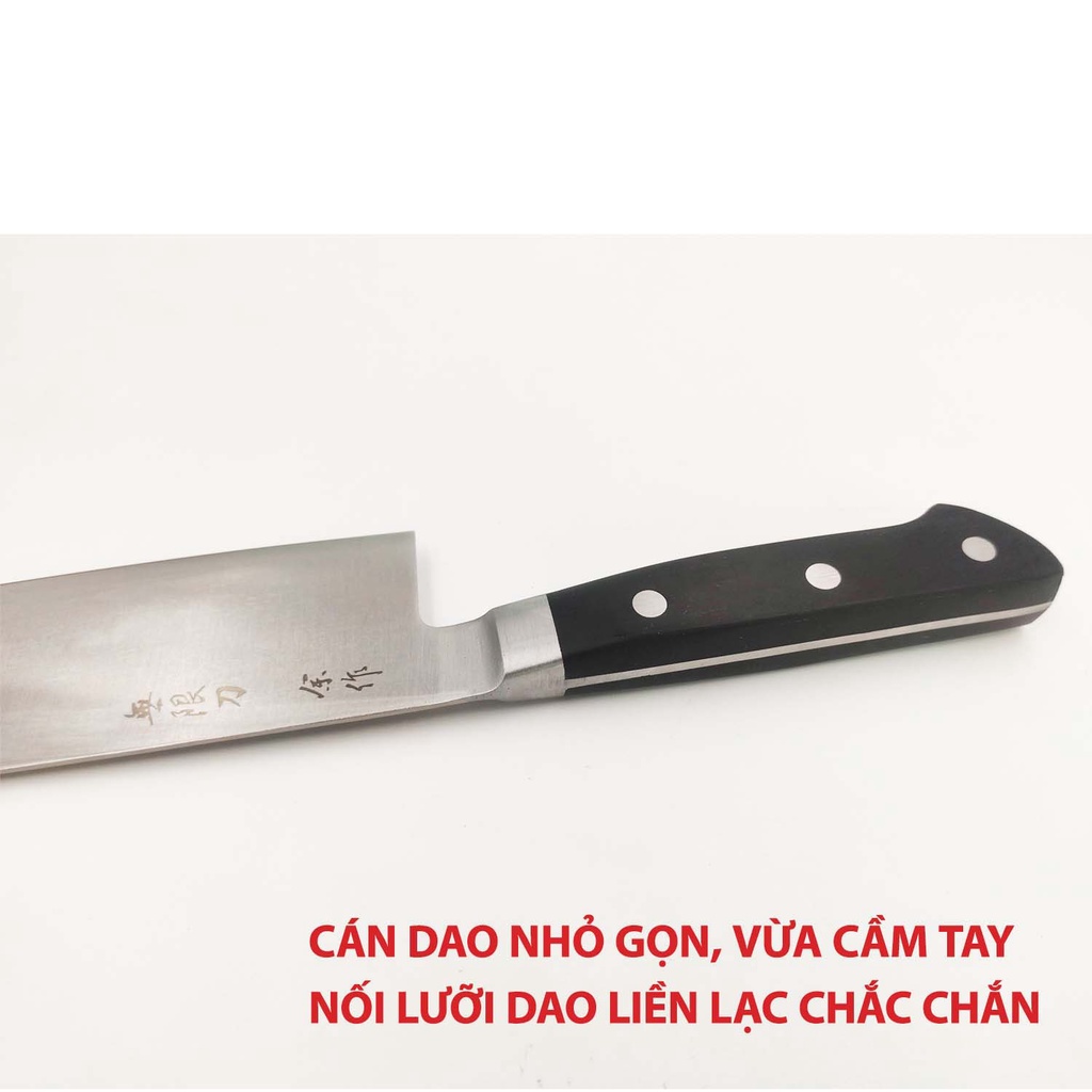 Dao bếp Nhật bản Nakiri đầu vuông lưỡi 16.5cm cán nhựa ABS Dao-A