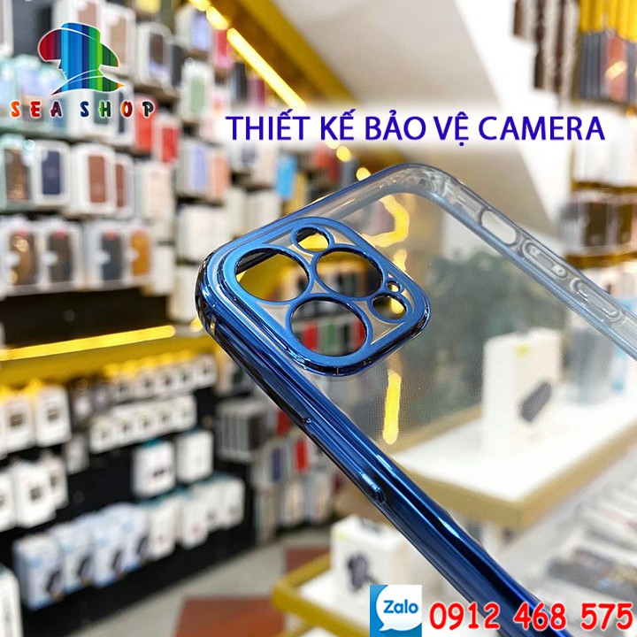 [ỐP BẢO VỆ CAMERA] Ốp lưng iPhone 6,7,8 Plus, XS Max, 11 Pro Max, 12 Mini - VIỀN BÓNG - LƯNG TRONG SUỐT