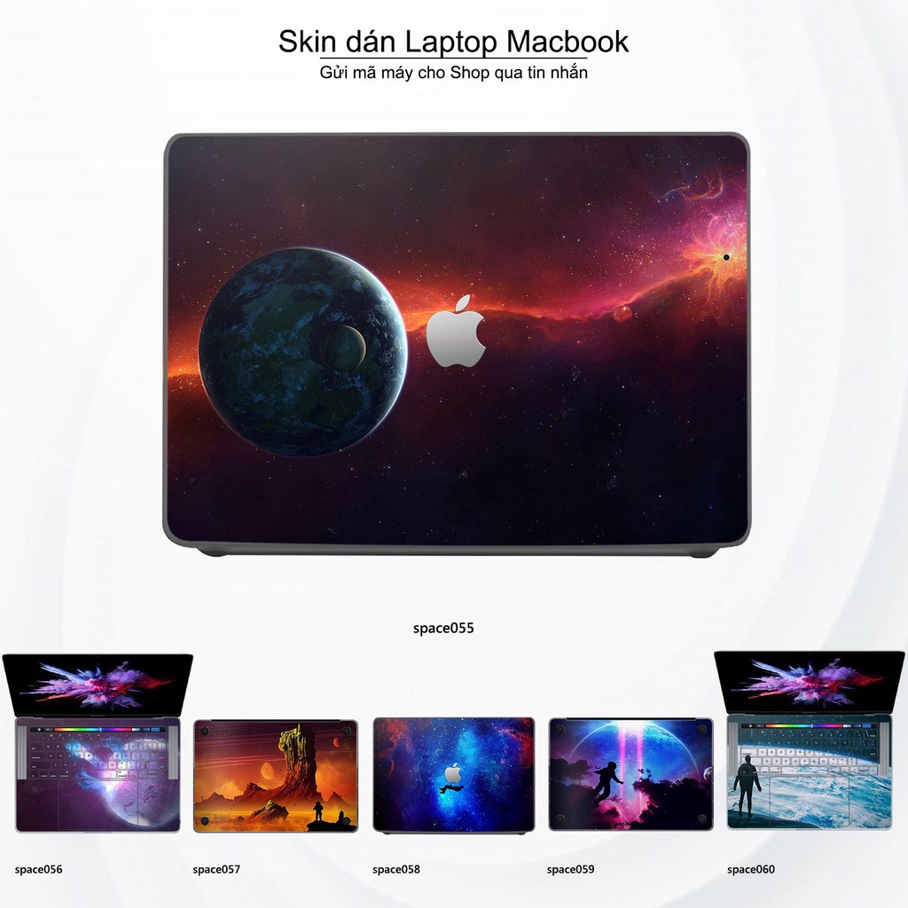 Skin dán Macbook mẫu không gian (đã cắt sẵn, inbox mã máy cho shop)