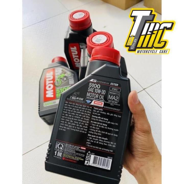 Nhớt Motul 5100 4T 10W30 công nghệ Ester tổng hợp 100% API SM, MA2