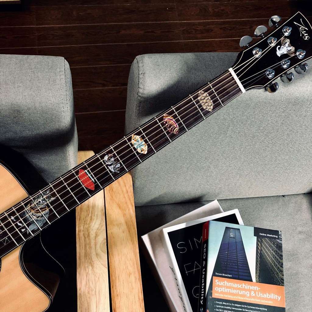 Dán cần đàn guitar cực độc - Giả Khảm Mẫu 2019 – Sticker Inlay Guitar