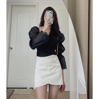 A6839 Áo tơ nơ lưng Audrey