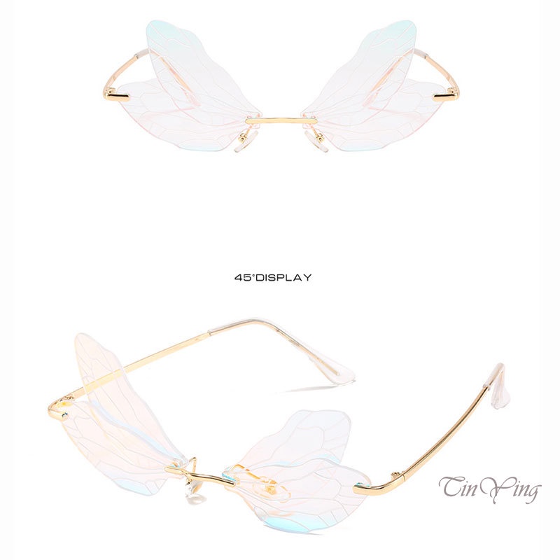 GETNOIVAS Kính mát tròng trong suốt không viền thời trang cho nữ