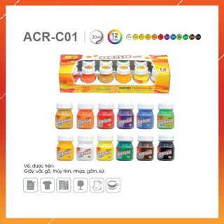 ⏩ Màu vẽ Acrylic Colokit - Vỉ 12 màu | ACR-C01 - ACR-C03