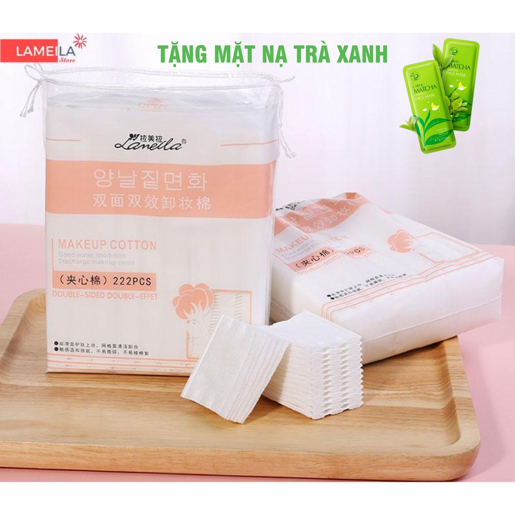 [ CHÍNH HÃNG ] Bông Tẩy Trang LAMEILA 222 Miếng Sợi Cotton Thiên Nhiên