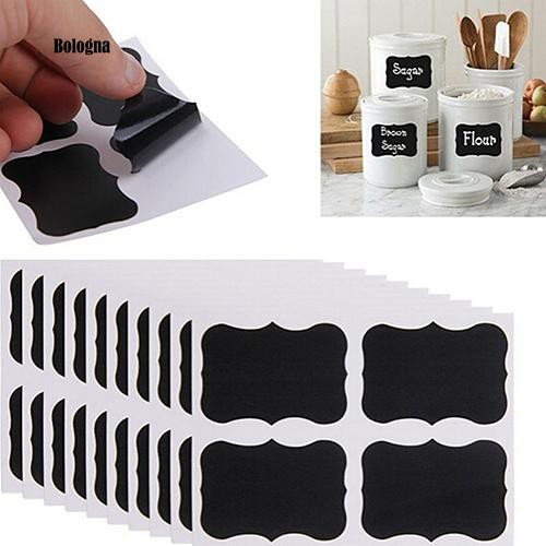 36 Sticker đen ghi chú dán chai lọ