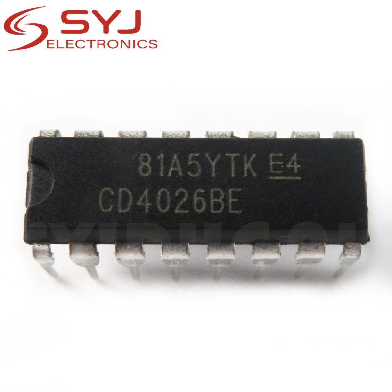 10 Cái / lốc CD4026 CD4026BE 4026 IC CMOS Bộ đếm Thập kỷ / Chia DIP-16
