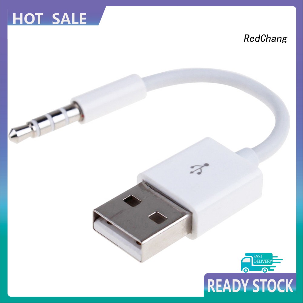 -SPQ- DOONJIEY 3.5mm Aux Audio Jack to USB 2.0 Male Car MP4 Charging Cable Adapter