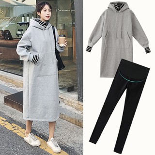 Áo Nỉ Nữ Dài Tay Có Mũ Thời Trang Cho Bà Bầu