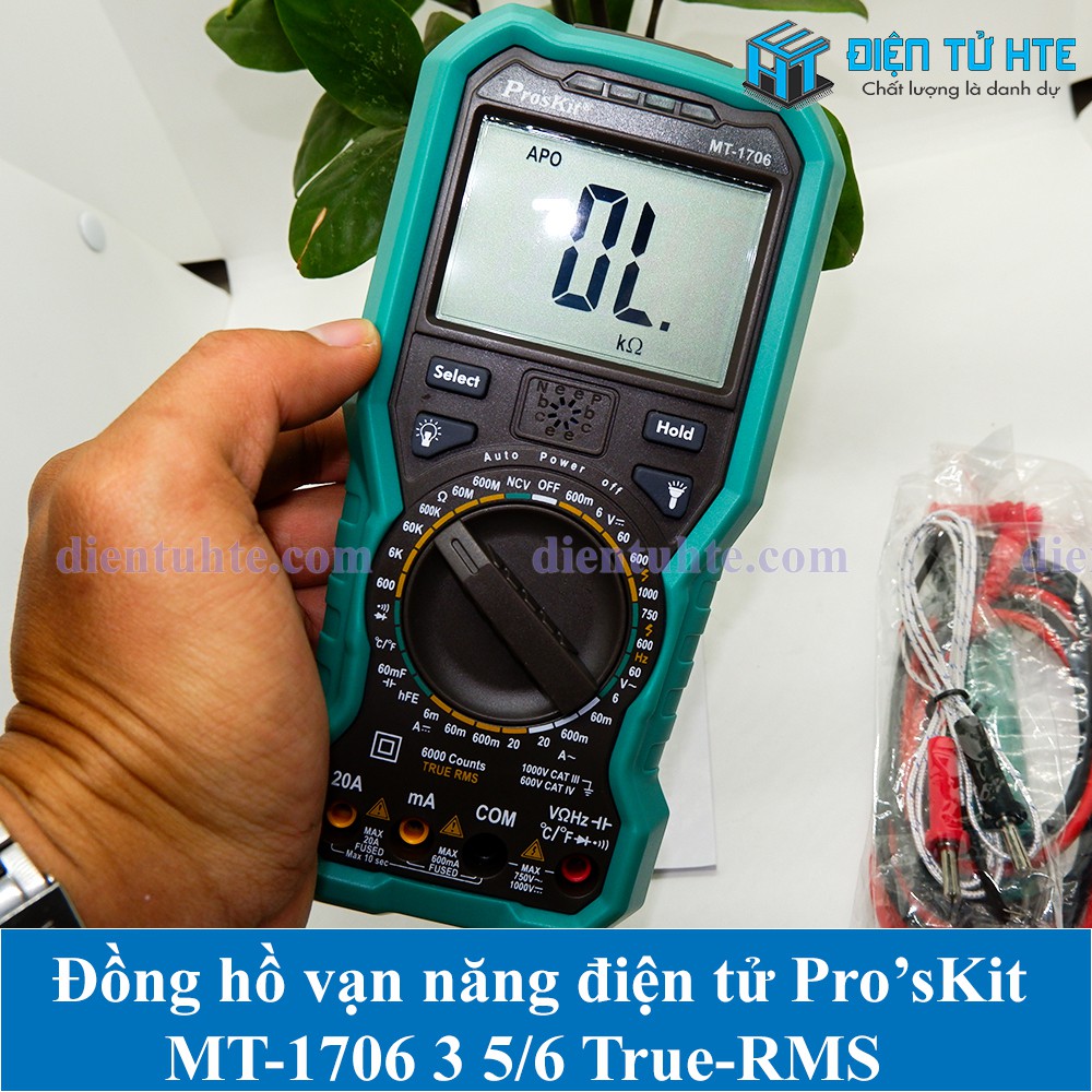 Đồng hồ vạn năng số điện tử Pro'sKit MT-1706 3-5/6 True RMS full chức năng [HTE Quy Nhơn CN2]