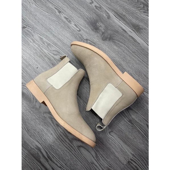 Chelsea Boots Da Lộn Màu Tan Boots Nam Tăng Cao Bí Mật