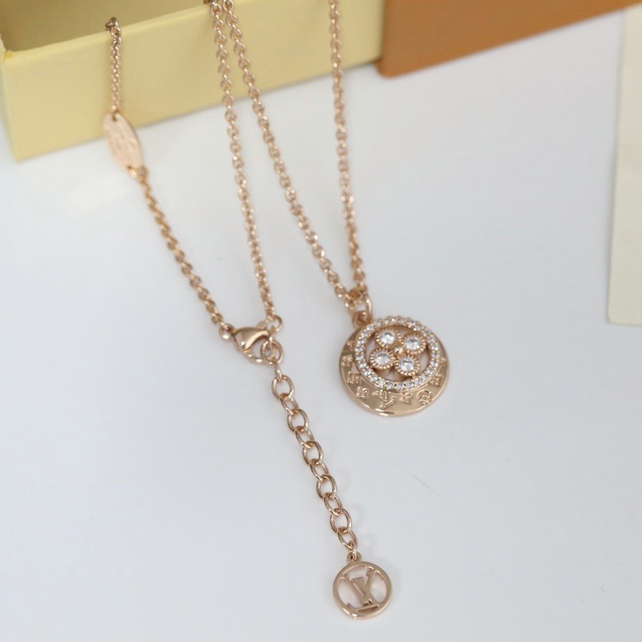 Vòng Cổ Cỏ Bốn Lá Bằng Thép Không Gỉ Cao Cấp Phong Cách Pháp Sang Trọng Đơn Giản