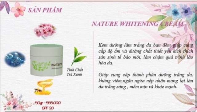 Kem dưỡng làm trắng da ban đêm Nhật Bản Naris Nature Whitening Cream