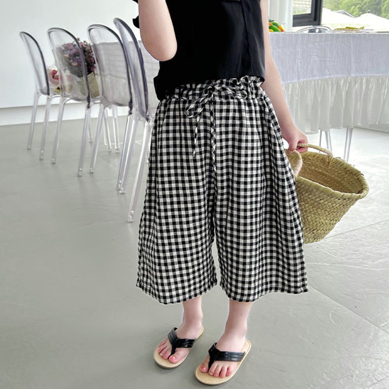 Set Áo Cổ Vuông Tay Cánh Tiên Màu Đen + Quần Dài Lưng Thun Phong Cách Hàn Quốc Dễ Thương Cho Bé Gái