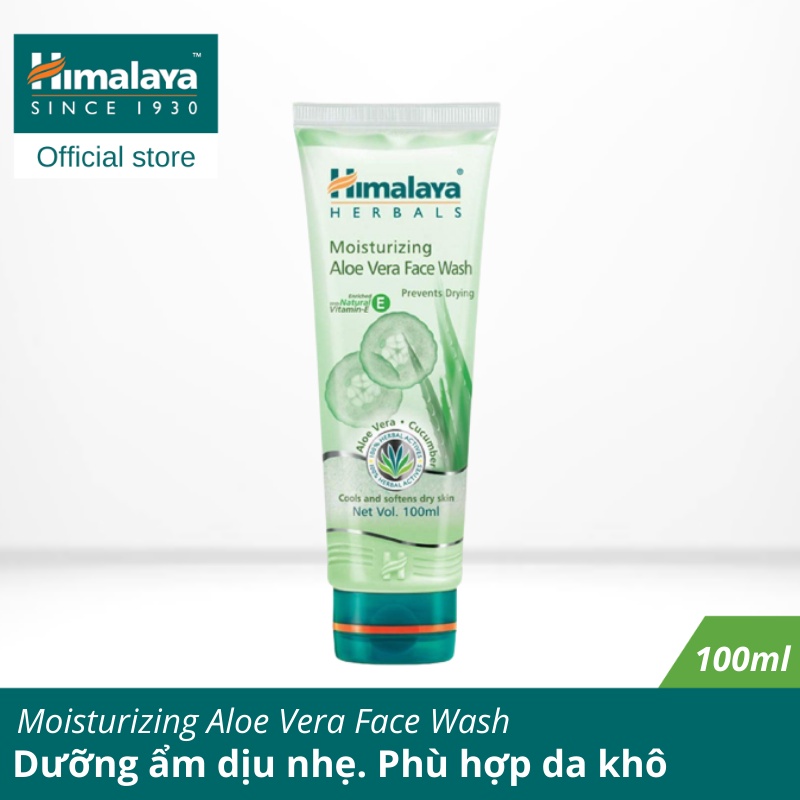 Sữa rửa mặt dưỡng ẩm và sáng mịn da Himalaya Moisturizing Aloe Vera Face Wash 100ml