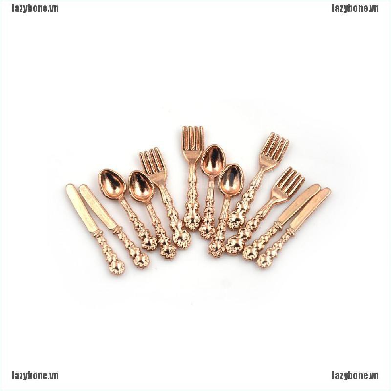 Bộ 12 Dụng Cụ Bàn Ăn Đồ Chơi mini Cho Búp Bê