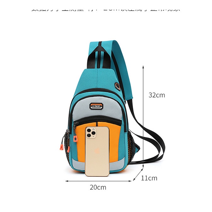 Túi đeo chéo nữ vải oxford 4 ngăn đựng được nhiều đồ, túi vải đeo chéo ngực size lớn chống thấm nước