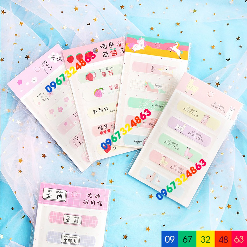 1 Vỉ 5 Cái Băng Gâu Hoạt Hình Dễ Thương Tiện Lợi