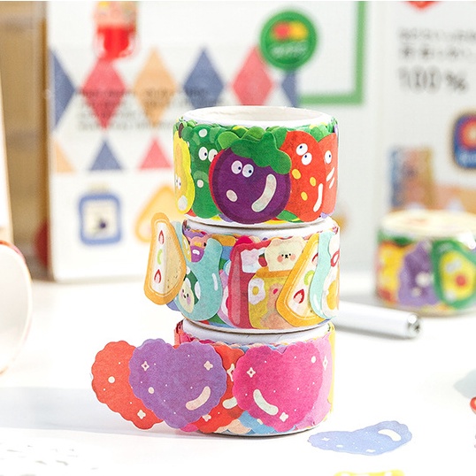 Băng Keo Washi Họa Tiết Hoạt Hình Dễ Thương Dùng Trang Trí Sổ Tay/ Đồ Thủ Công DIY