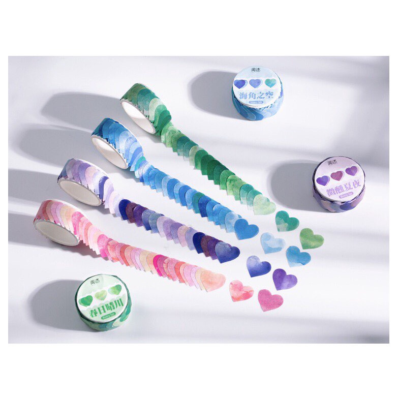 washi chấm dot và washi trái tim