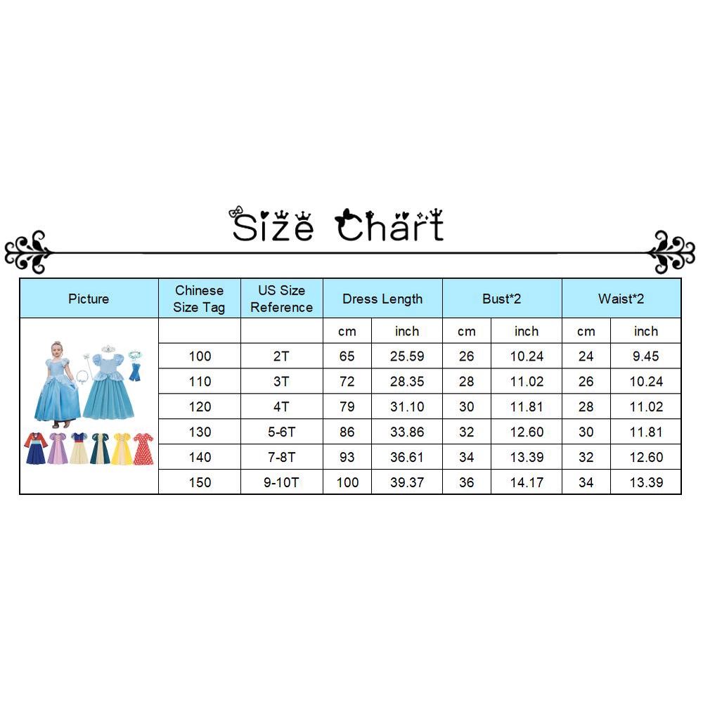 Đầm Hóa Trang Công Chúa Bạch Tuyết / Lọ Lem Cho Bé Gái