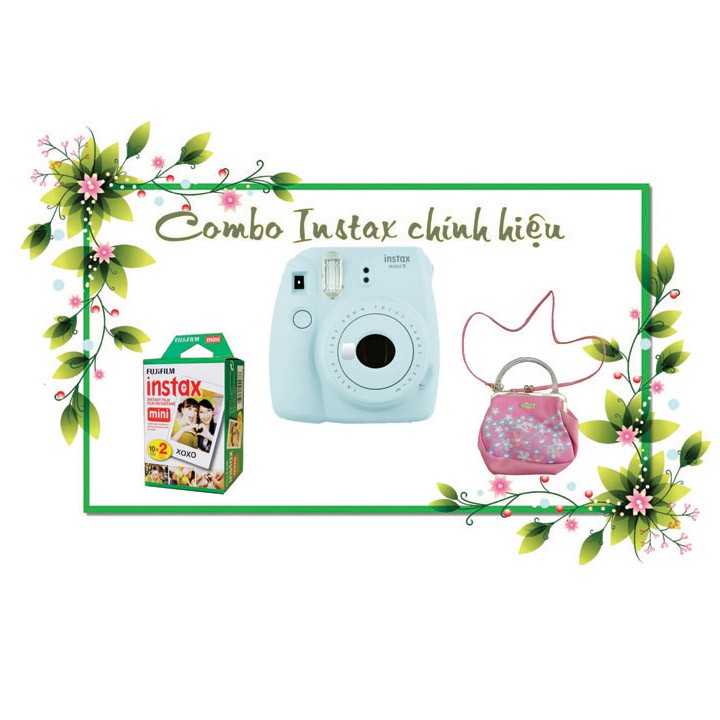 Combo Máy ảnh chụp lấy liền Fujifilm Instax mini 9 + túi xách Instax - Tặng kèm 10 tấm Film Fujifilm Instax mini 9