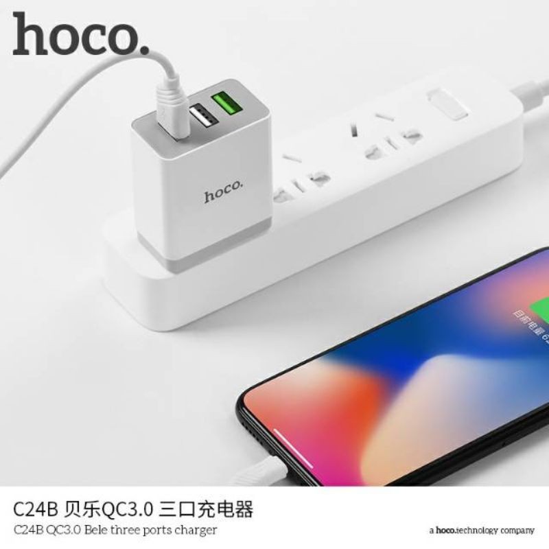 Dây Cáp Sạc Nhanh Hoco Ba Cổng Usb C24B