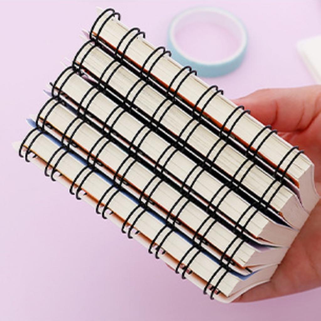 Sổ Tay Ghi Chép Lò Xo EDUSKY Kích Thước A7 Mini Cute Tập 80 Trang Họa Tiết Hoạt Hình Dễ Thương Cỡ 10.5x8cm