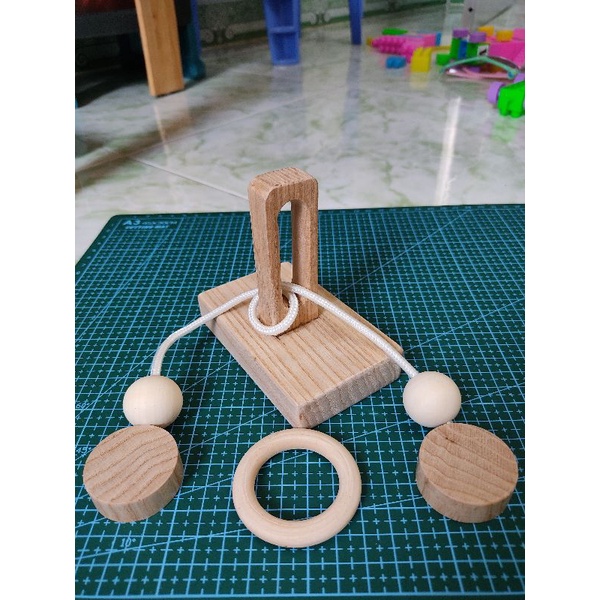 Đồ chơi trí tuệ_Thử thách trí não_Ball &amp; Rope (V2) - Wooden Puzzle_Hack não &amp; Độc đáo_Logic_IQ Toys_Giải đố_Tư Duy