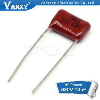 Set 10 Tụ Điện Polypropylene 630v103j 0.01uf Pitch 10mm 10nf 630v 103 Cbb