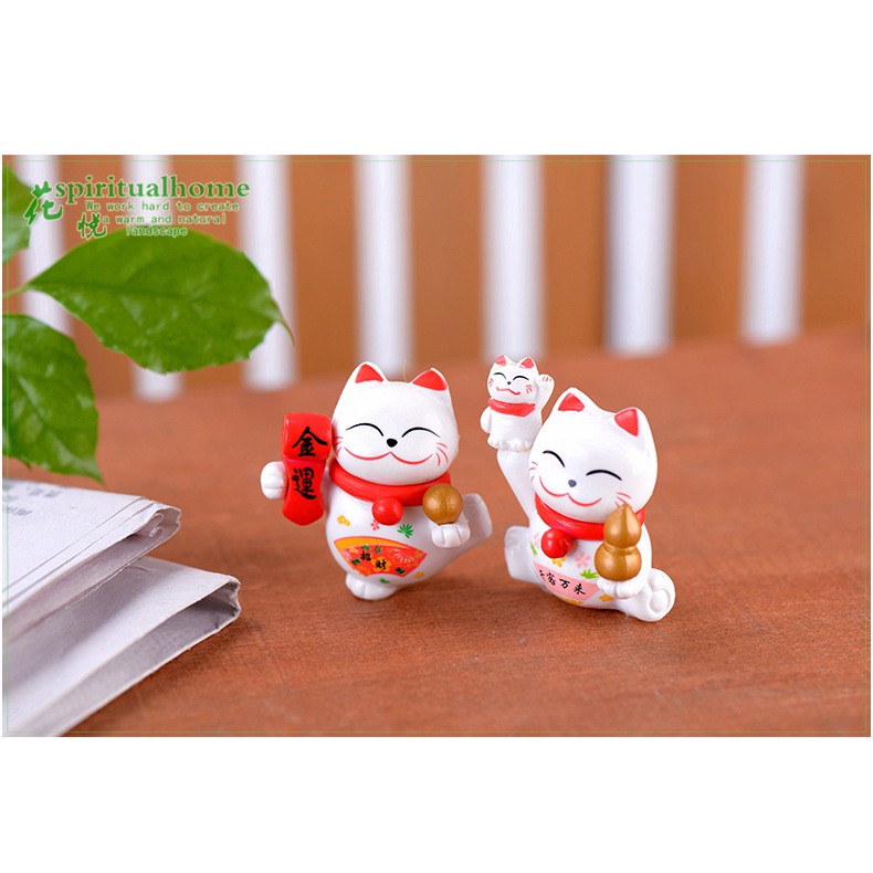 Mô Hình Mèo Thần Tài may mắn - Dùng Để Trang Trí Vi Tiểu Cảnh - Đơn Giản Chân Thật Giá Rẻ Bất Ngờ