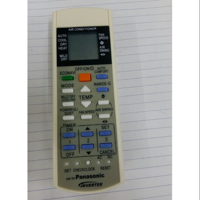 Điều khiển điều hòa Panasonic inventer 2 chiều
