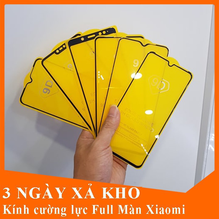 Kính cường lực Full Màn Xiaomi Redmi note 4x, Note 5/5Pro, Note 7/7pro, Note 8, Note 8 pro, Note 9, Note 9s, Note 9 pro