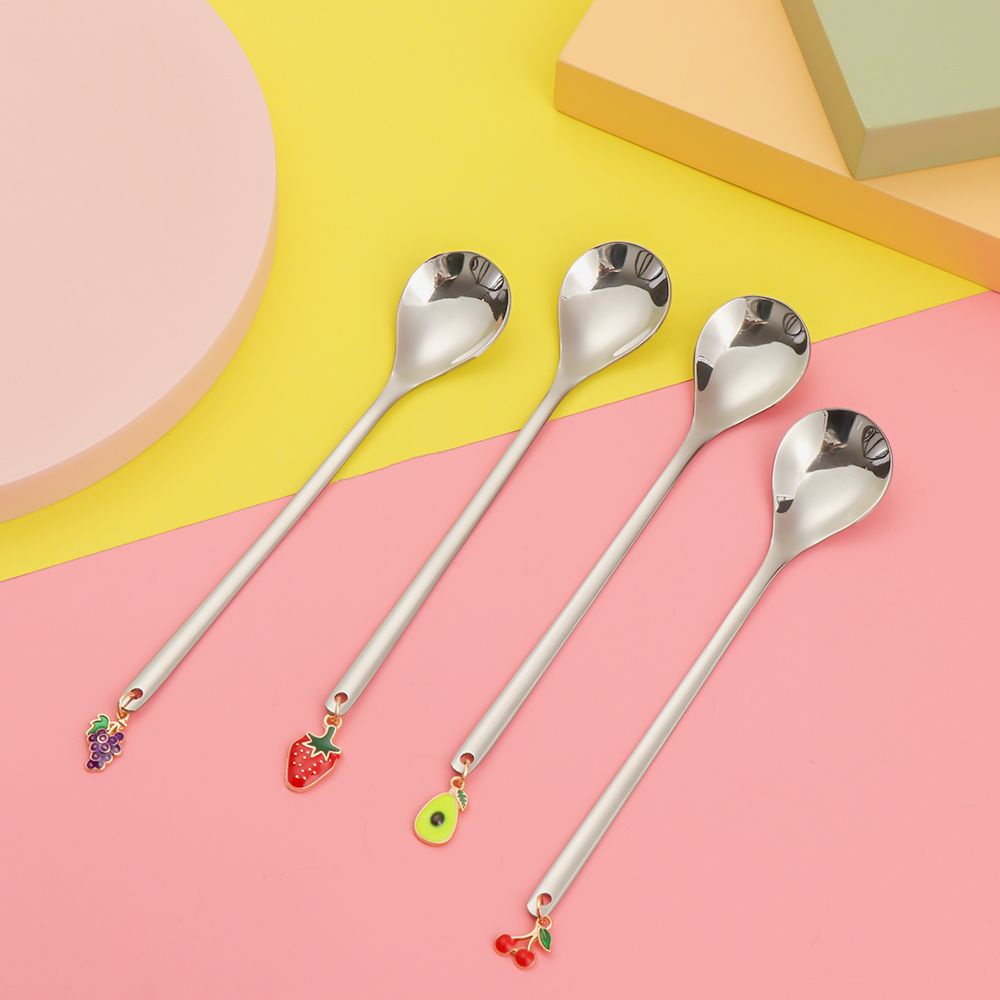 Muỗng Cà Phê Bằng Thép Không Gỉ Nhiều Màu Thời Trang Trang Trí Bàn Ăn