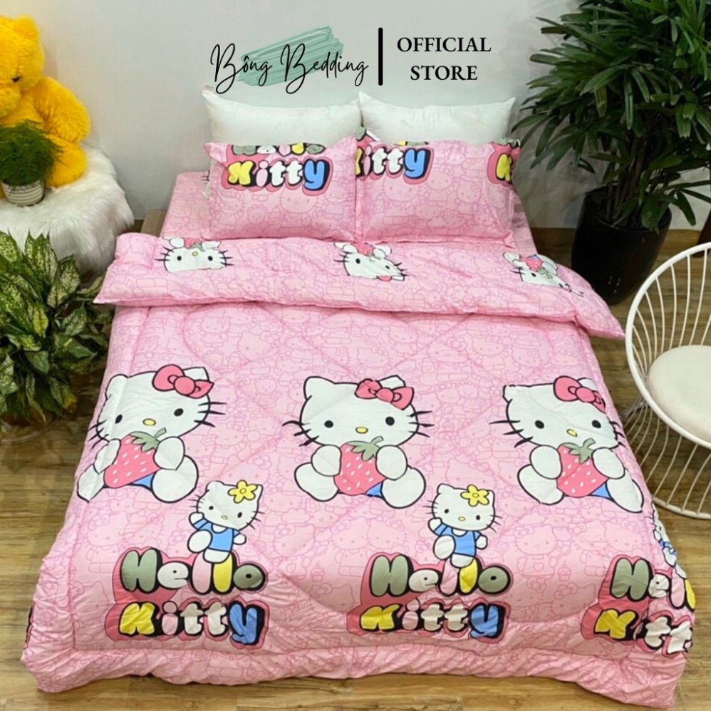 Bộ Chăn Ga Gối Chăn Chần Bông Cotton Poly Nhiều Mẫu, Tặng Kèm Vỏ Gối Ôm | BigBuy360 - bigbuy360.vn