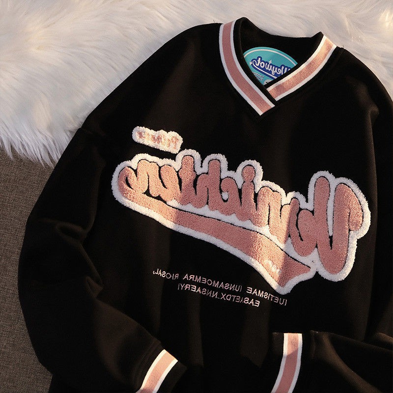 Áo sweater cổ chữ V dáng rộng thêu họa tiết thời trang xuân thu mới 2021 cho nữ | BigBuy360 - bigbuy360.vn