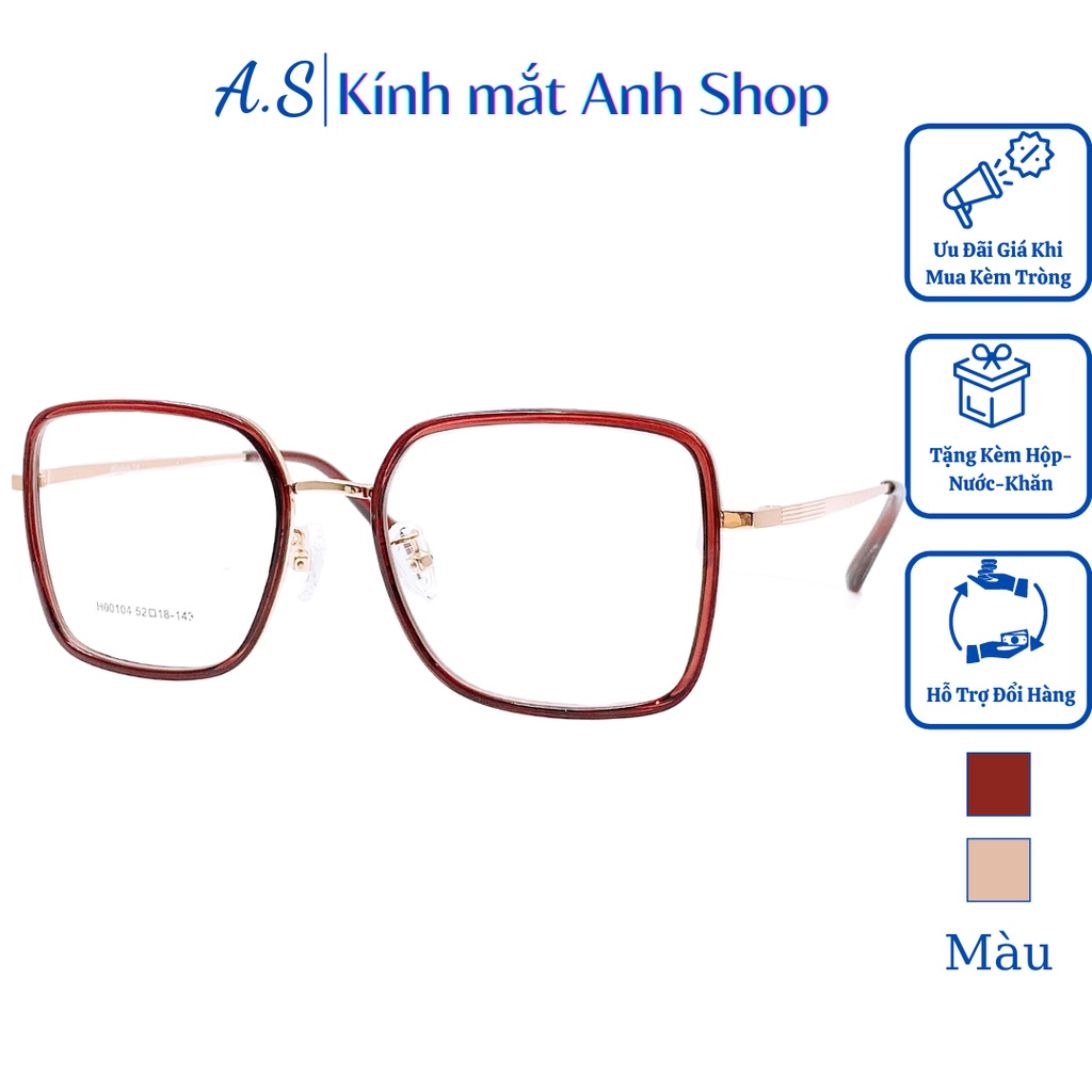 Kính vuông to chất liệu kim loại bền đẹp thời trang 00104
