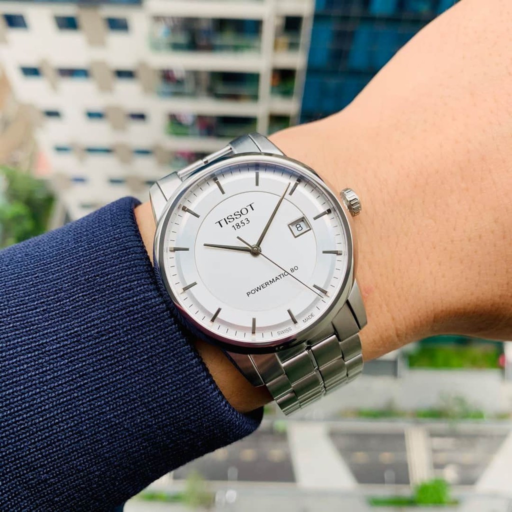Đồng hồ nam chính hãng Tissot Luxury Powermatic 80 White - T086.407.11.031.00 - Máy Cơ trữ cót 80h - Kính Sapphire